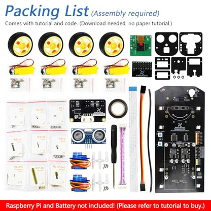 4WD Smart Car Kit for Raspberry Pi 5 4 B 3 B+ Zero 2 W
