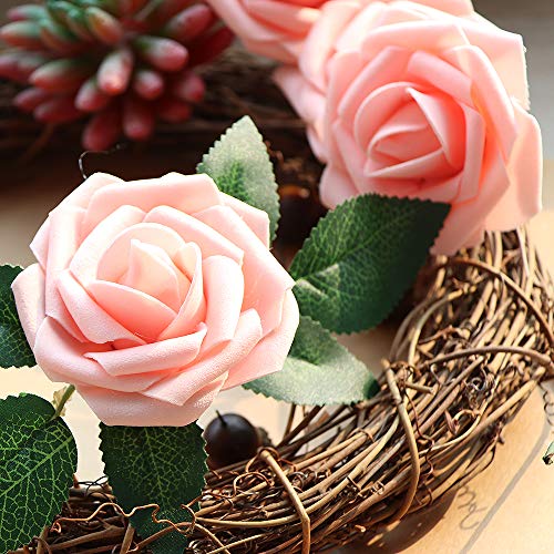 Pink Rose 50pcs Real Looking Artificial Flowers w