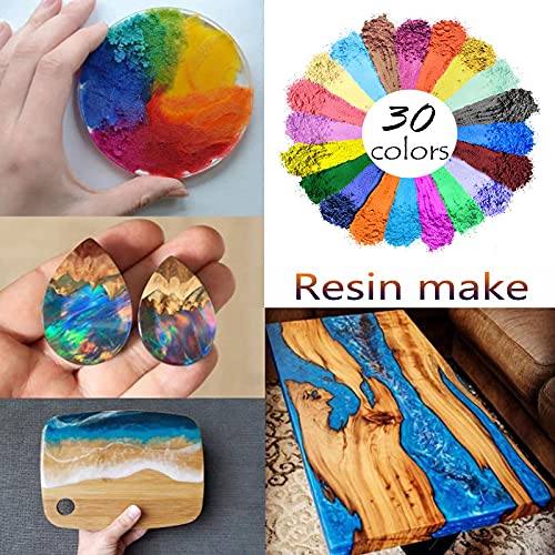 Mica Powder 30 Color Resin Pigment (4.23288 Ounce)