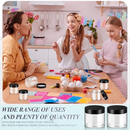 36 Pieces 1 oz Plastic Jars with Lids Wide Mouth Airtight Reusable Container Acrylic Cosmetic Small Jars for Lotions Ointments Travel Toiletries Creams Make up Storage (36 Count)