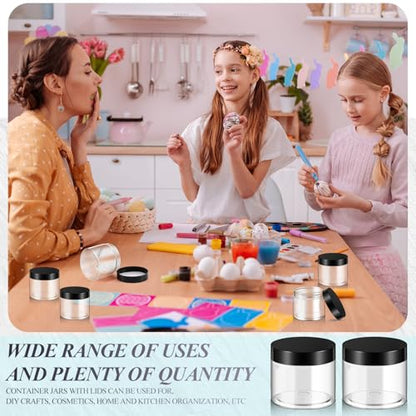 36 Pieces 6 oz Plastic Jars with Lids Wide Mouth Airtight Reusable Container Acrylic Cosmetic Small Jars for Lotions Ointments Travel Toiletries Creams Make up Storage (36 Count)