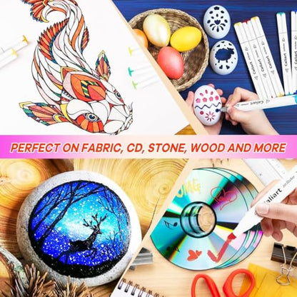 Pastel Alcohol Markers 61 Colors Fine & Chisel Dual Tip Art Markers (61 Count)