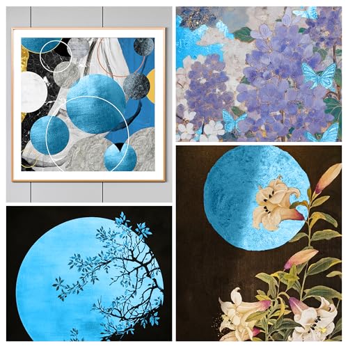Gold Leaf Sheets for Art 100 PCS Sky Blue Foil