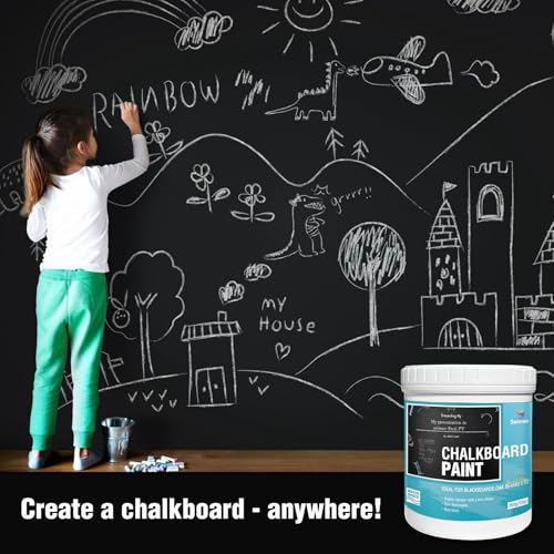 Chalkboard Paint Black Chalk Board Paint for Wood (12 Fl Oz)