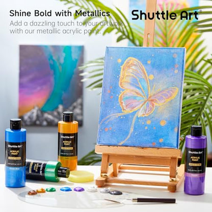 8 Colors Metallic Acrylic Paint (67.6 Fl Oz)