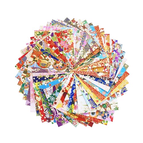 50 Origami Paper Yuzen Washi Paper Different Patterns Japanese Print 3x3 inches for Wedding Decor Japanese Designs