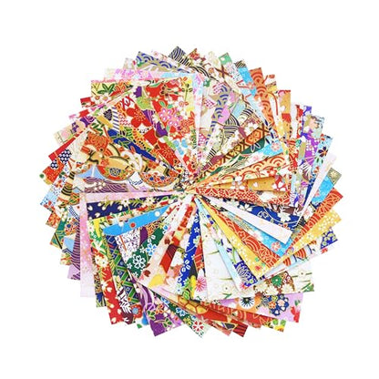 50 Origami Paper Yuzen Washi Paper Different Patterns Japanese Print 3x3 inches for Wedding Decor Japanese Designs