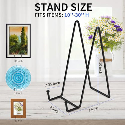5 Pack 10.3 Inch Black Plate Stands Picture Easels for Display Large Book Stands for Picture (5 Count)