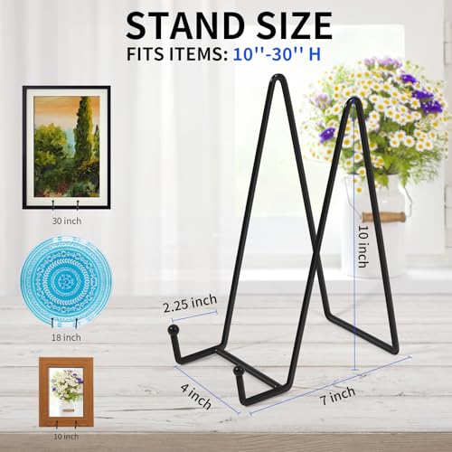 5 Pack 10.3 Inch Black Plate Stands Picture Easels for Display Large Book Stands for Picture (5 Count)