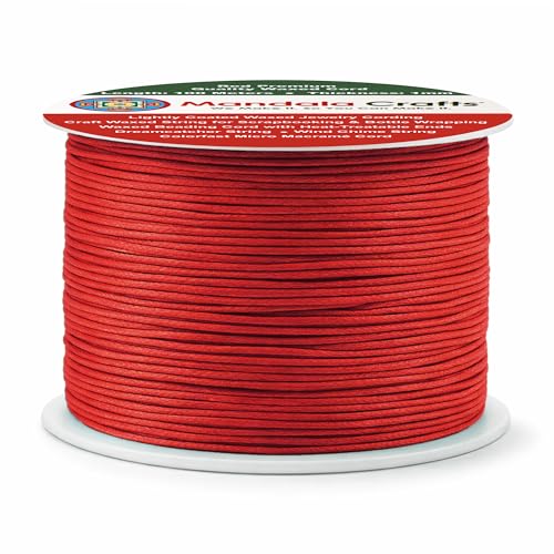 1mm Red Waxed Cord (327 Foot)
