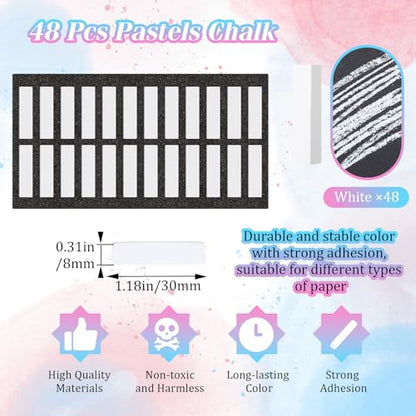 48 Pcs Soft Chalk Pastels Set Soft Pastel for Artists Square Sketch Chalk Non (48 Count)