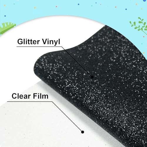 Black Glitter HTV Heat Transfer Vinyl 12" x6FT