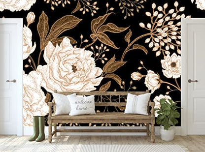 Wall Mural Peonies and Roses Floral Vintage Wallpaper (162.5 Sq Ft)