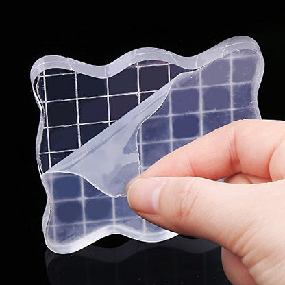 Acrylic Clear Rubber Stamping Blocks Set with Grid Package of 3 (3 Count)