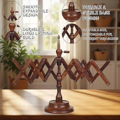 Rosewood Table Top Yarn Swift