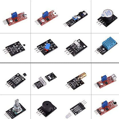 37 Set Sensor Assortment Kit 37 in 1 Sensor Module Starter Kit for Arduino MCU Educ