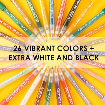 Pack of 28 Color Acrylic Paint Markers