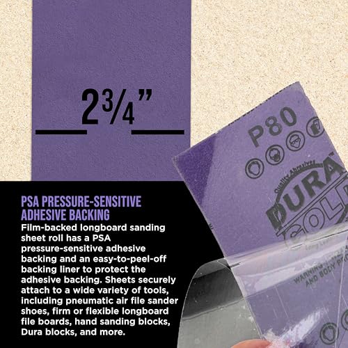Premium 80 Grit PSA Purple Film Ceramic Longboard Sandpaper (60 Foot)