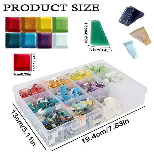 1.5lb Mosaic Tiles Assorted Iridescent Crystal Glass Mosaic Tile for Crafts