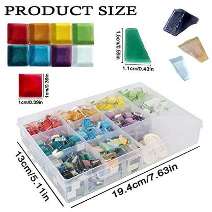 1.5lb Mosaic Tiles Assorted Iridescent Crystal Glass Mosaic Tile for Crafts