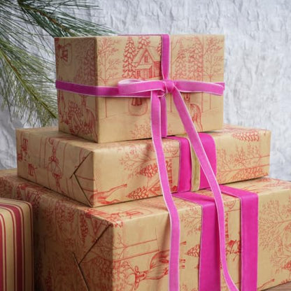 Hot Pink Thin Velvet Ribbon