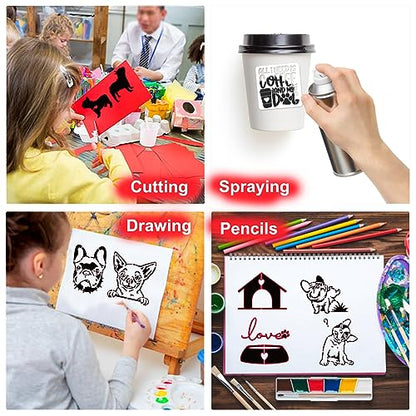 Small Stencils for Painting on Wood Burning Reusable (65 Count)