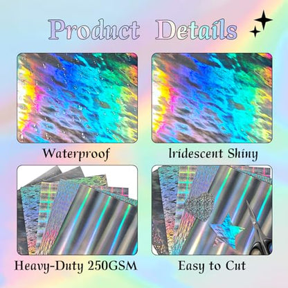 24 Sheets Holographic Cardstock 8.5 x 11 Inch (24 Count)
