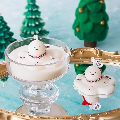 Silicone Molds Candle Cute Melting Snowman Resin Candle Molds for Christmas Party Decoration Candle Form Epoxy Plaster Mould