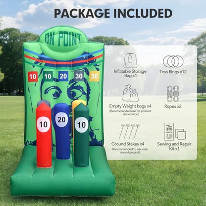 Inflatable Ring Toss Carnival Game with Built (12 Count)