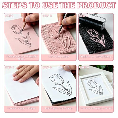 4 PCs 4x6 Inch Linoleum Blocks for Printmaking