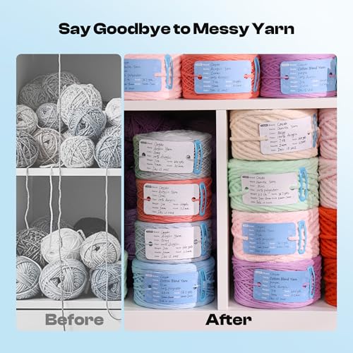 20 Set Yarn Information Tags with Clips for Yarn Storage Organizer