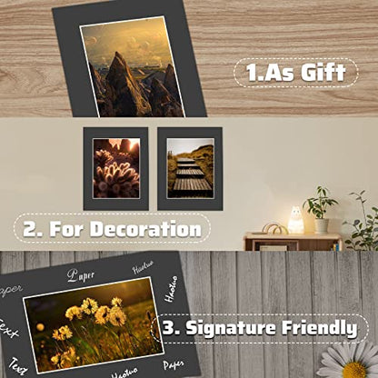 10 Pack Black 11x14 Picture Frame Mats