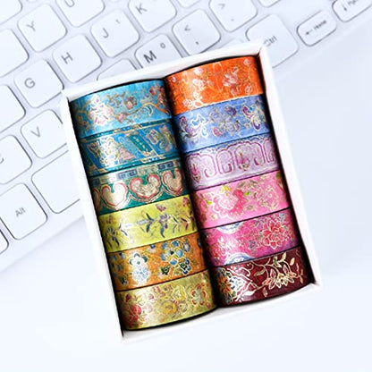 12 Rolls Vintage Washi Tape Set (12 Count)