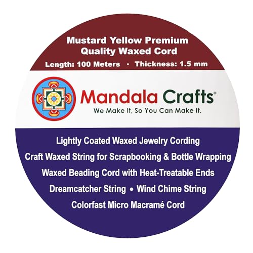 1.5mm Mustard Waxed Cord