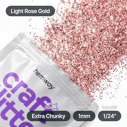 Craft Glitter Light Rose Gold 100g Extra Chunky Glitter (3.5 Ounce)
