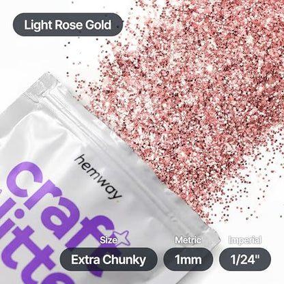 Craft Glitter Light Rose Gold 100g Extra Chunky Glitter (3.5 Ounce)