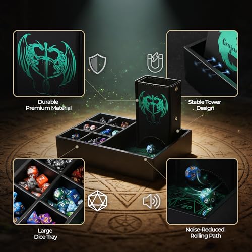 Dice Tray and Dice Tower with Storage