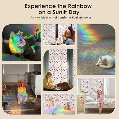 Rainbow 3D Window Stained Glass Privacy Film Decorative