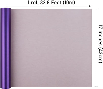 NESCCI Deep Purple Matte Wrapping Paper,Solid Color Pearly-Lustre Paper,Gift Wrapping Paper,Perfect for Wedding,Valentine's Day,Birthday, Christmas,Baby Shower,DIY Bouquet (17 Inches X 32.8 Feet)