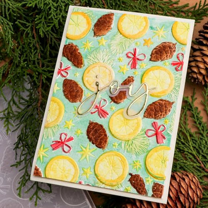 3D Christmas Theme Plastic Embossing Folders Lemon Pine Nut for DIY Scrapbooking Photo Album Card Paper Craft Decoration for Card Making