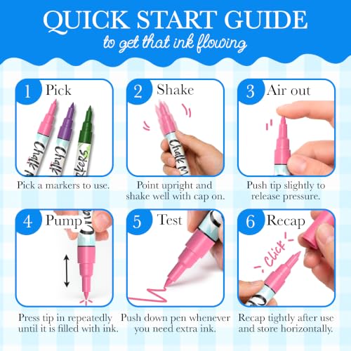 Extra Fine Tip Liquid Chalk Markers for Blackboard (50 Count)