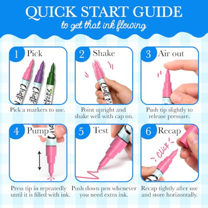 Extra Fine Tip Liquid Chalk Markers for Blackboard (50 Count)