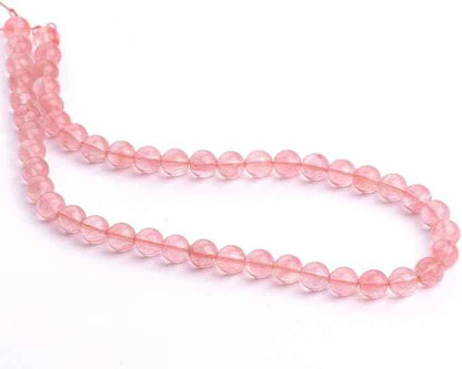 45pcs Synthetic Red Cherry Quartz Healing Gemstone 8mm (0.31 inch) Round Loose Beads Gem Stone Spacer for Craft Jewelry Making GF26-8