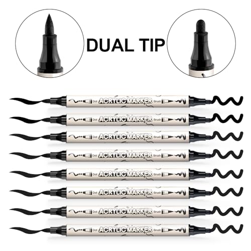 8 Pack Black Brush and Bold Dual (8 Count)