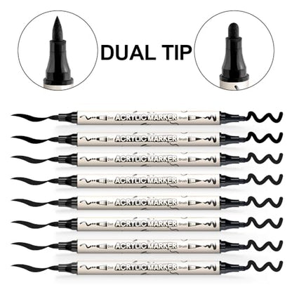 8 Pack Black Brush and Bold Dual (8 Count)