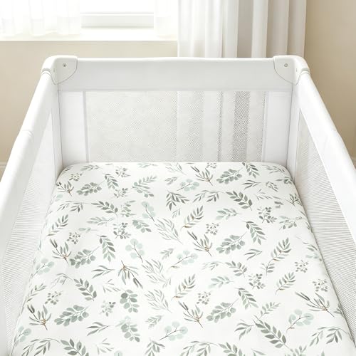 Organic Pack and Play Sheets Fitted 38”x26” 100% Muslin Cotton (2 Count)
