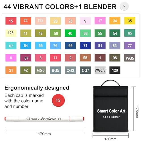 Art Markers 44 Coloring Markers and 1 Blender (1608 Foot)