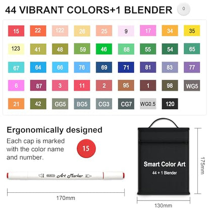 Art Markers 44 Coloring Markers and 1 Blender (1608 Foot)