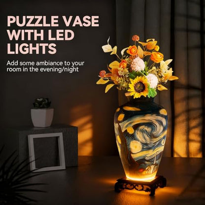 3D Puzzle Vase for Adults with 120 Plastic Pieces