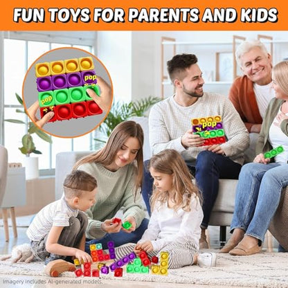 Giant Silicone Pop Fidget Blocks (25 Count)